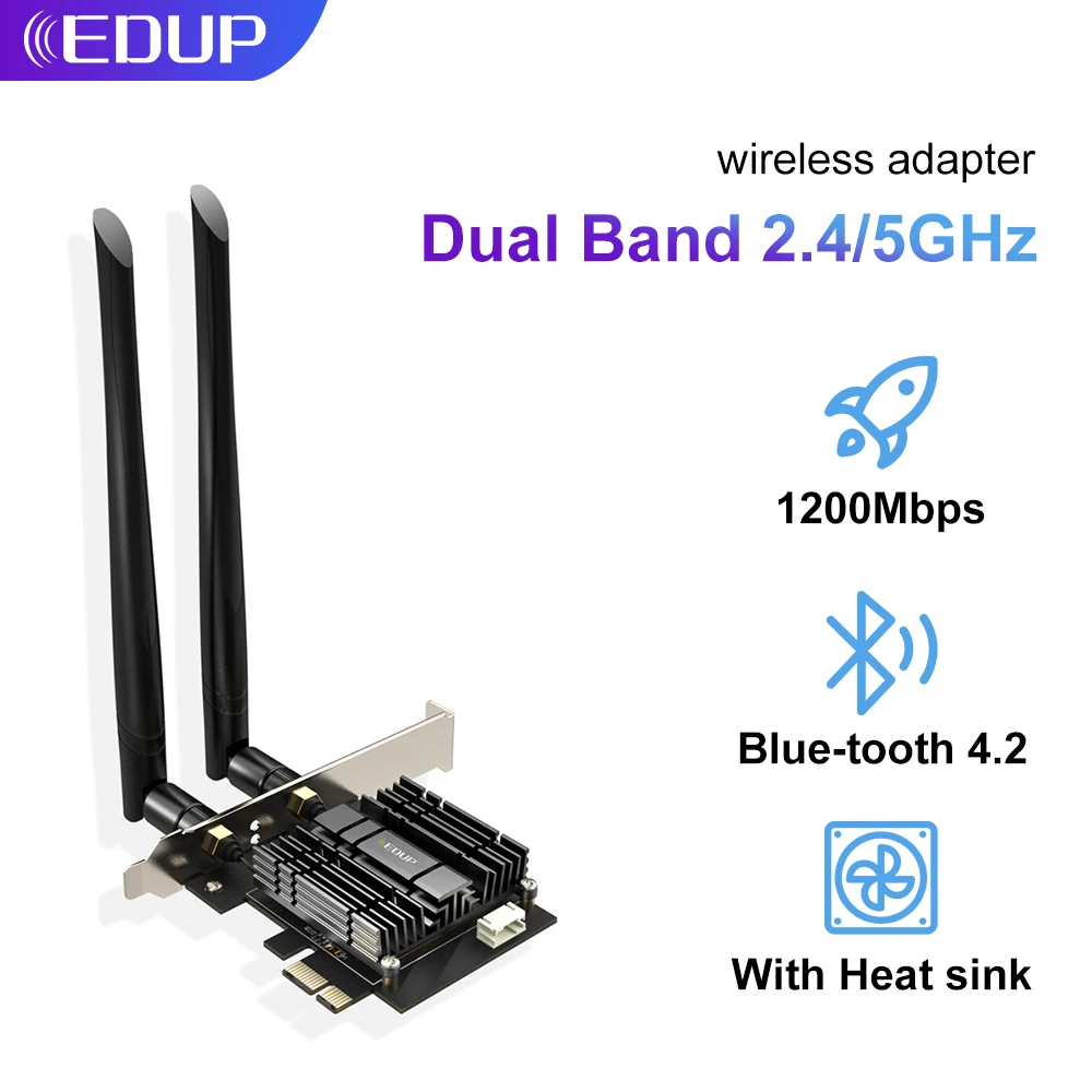 Wi-Fi-адаптер EDUP, 1200 Мбит/с, 802.11ac