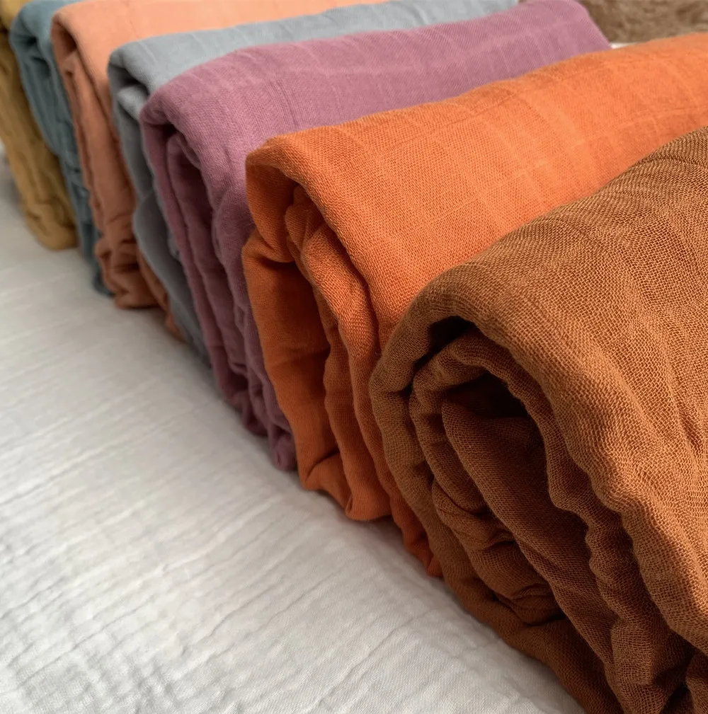 Bamboo Muslin Receving Blankets Cotton Swaddle Blanket 47x47" |