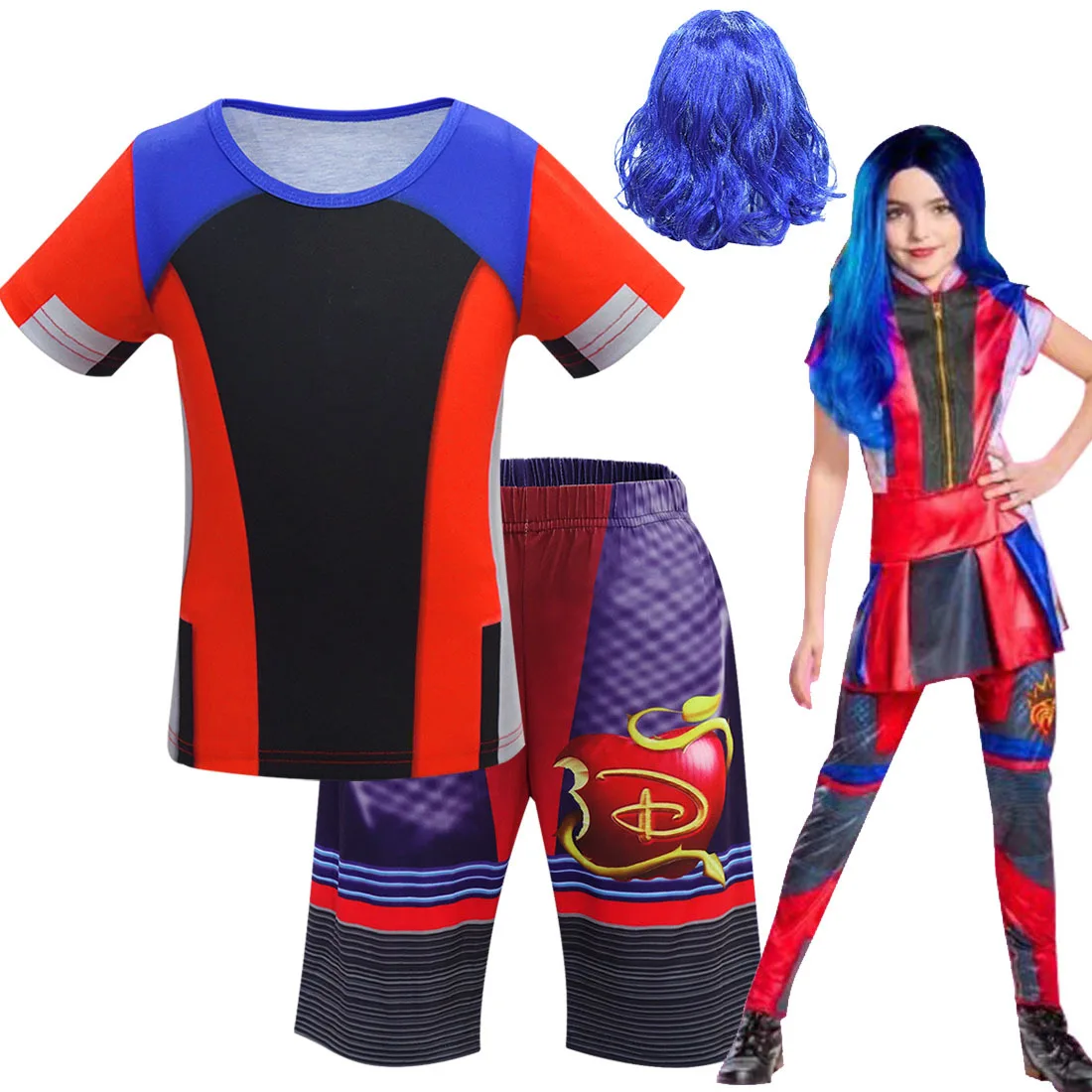 

2022 summer new Disney Descendants3 peripheral suit boys and girls fashion cosplay six one performance clothes