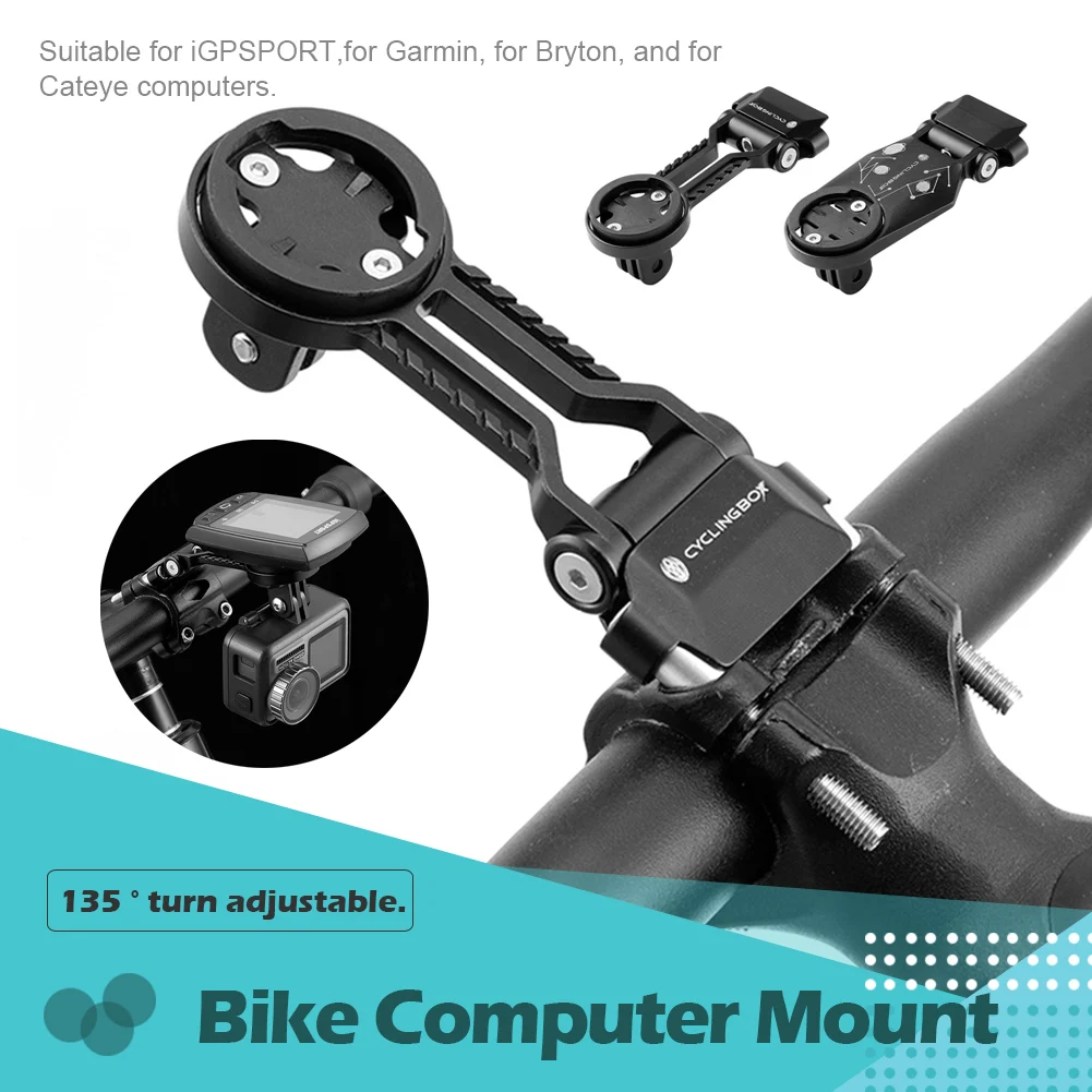 

New Bike Computer Mount Aluminum Alloy Speedometer Mount Holder With 3 Adapters For IGPSPORT Garmin Bryton Cateye GoPro Camera