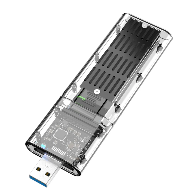

External M.2 NGFF SATA SSD Enclosure High Speed USB3.0 Gen1 5Gb/S Transparent SATA SSD Hard Drive Case For PC