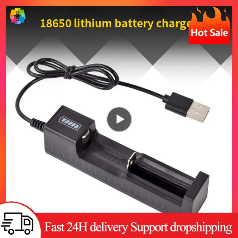 

1~10PCS 1 Slot Battery Charger USB Universal Smart Quick Charging Rechargeable Lithium Battery Charger for 14500 16650 14650