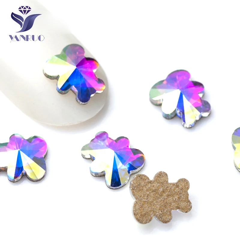 

YanRuo Rivoli Bear Shaped Flatback Diamond Accessories Glass Strass Rhinestones DIY Design Nail Parts For Nail Art Decorations
