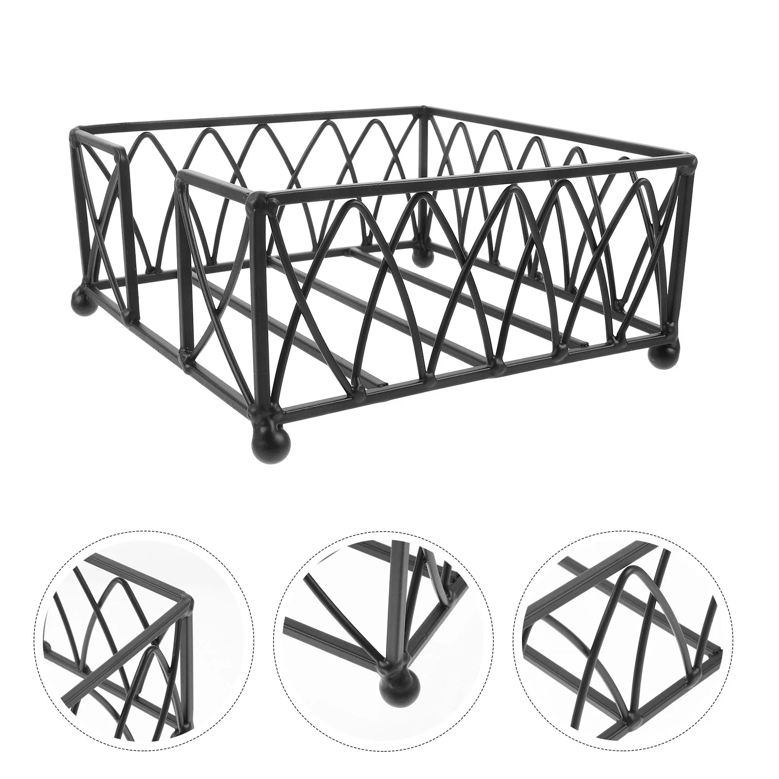 

Metal White Napkin Rack Iron Paper Towel Holder Christmas Dinner Napkins Dispenser