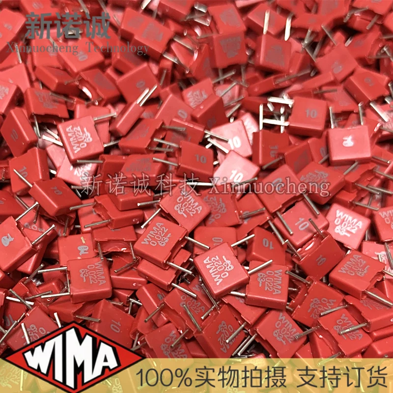 Фото 5 шт./10 шт./50 шт./партия WIMA MKS2 0,022 мкФ 22nK63 63 63 в 63 в 10% мкФ 223 фольгированный пленочный конденсатор 22nF 63V223 расстояние между ногами 5 мм №4