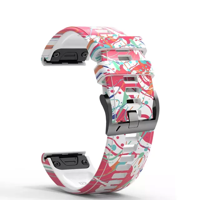 

22 26mm Camouflage Silicone Watchband Strap For Garmin 7 7X 5 5XPlus 6 6X Pro 3HR 935 Smartwatch Bracelet