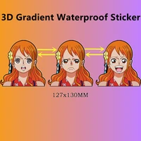 2022 new 3d illusion stickers one piece nami anime gradient stickers creative cartoon car stickers refrigerator stickers