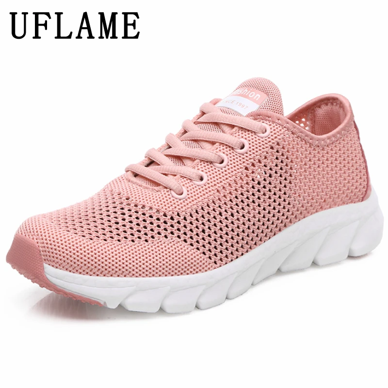 

Summer 2022 New Womens Sport Shoes Breathable Mesh Sneakers Lace Up Flat Walking Shoe Comfortable Athletic Net Cloth Casual Shoe