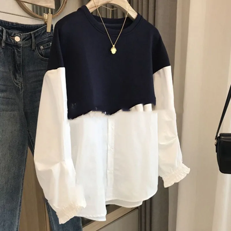 Женский однотонный свитшот с длинным рукавом