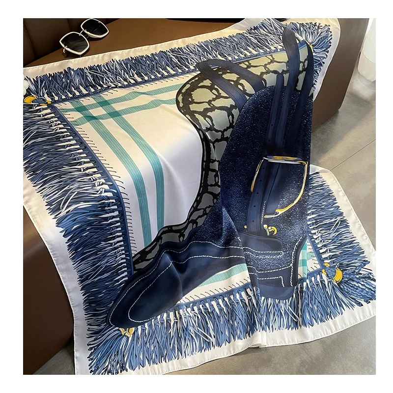 Шарф квадратный Женский Модный Шелковый платок большой головной 35 дюймов хиджаб