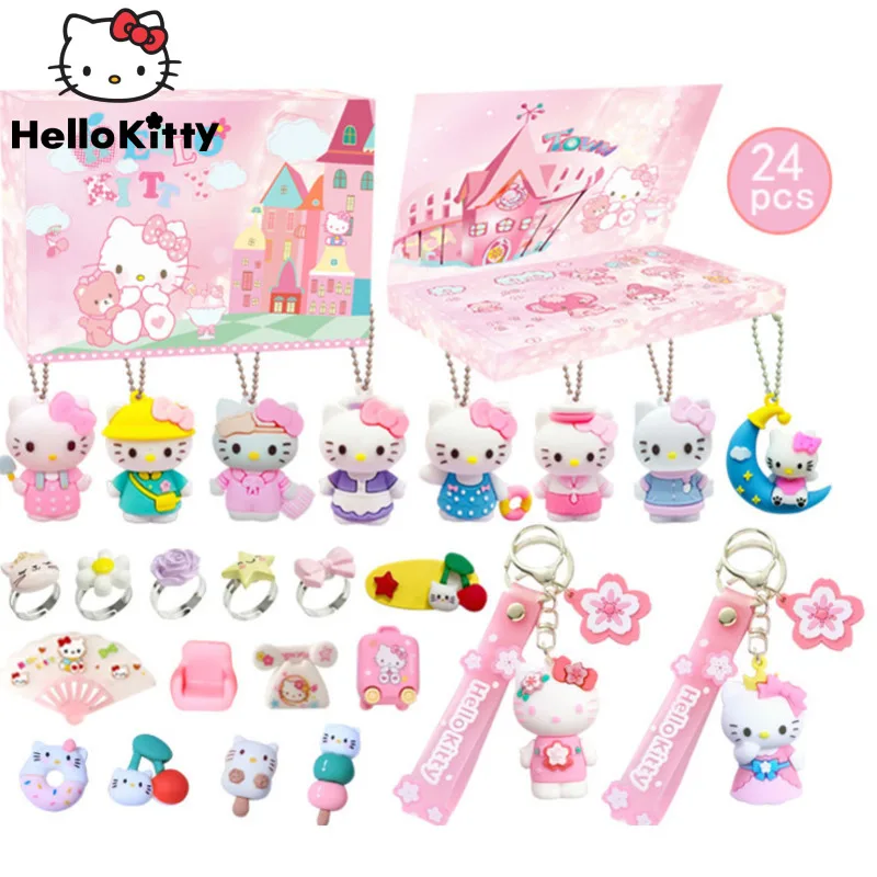 

24 шт., Детские аниме-фигурки «Hello Kitty»