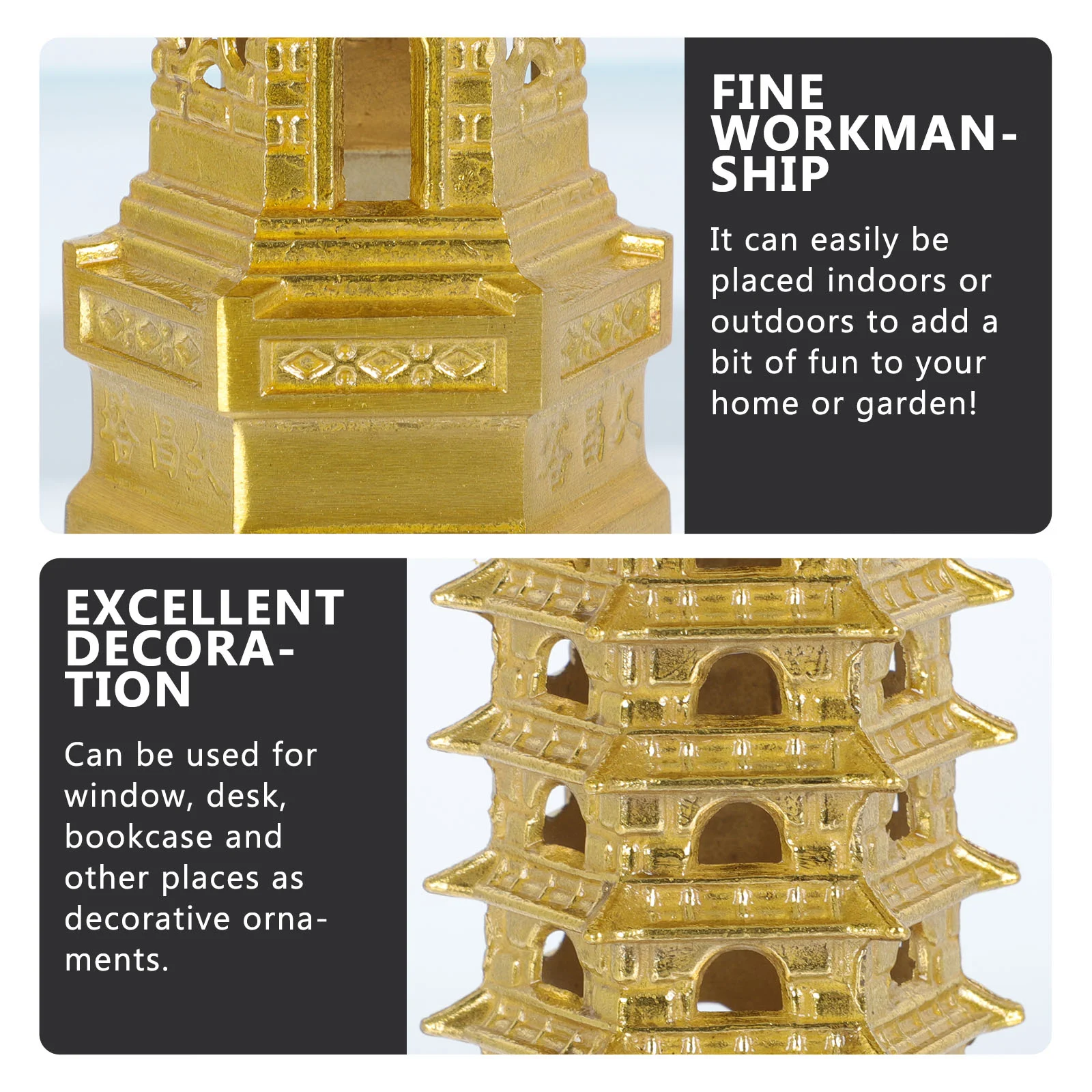 Статуэтка из НАТУРАЛЬНОЙ МЕДИ В Форме Пагоды Вэньчан украшение для сада шикарная