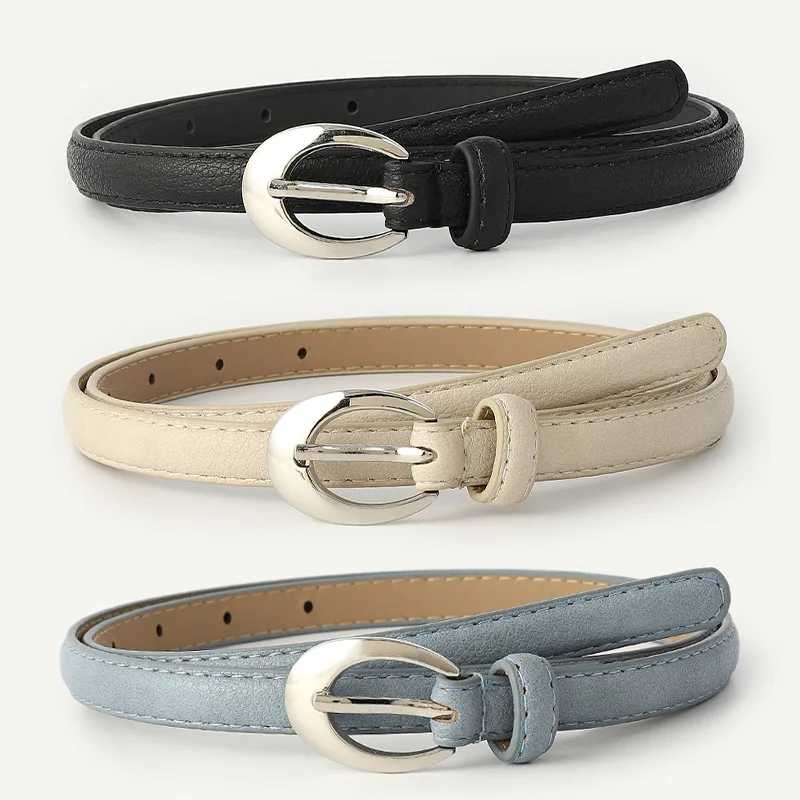 ZLY 2022 New Fashion Belt Women Men Colorful Frosted PU Leather Material Alloy Metal Oval Pin Buckle Quality Jeans Casual Style