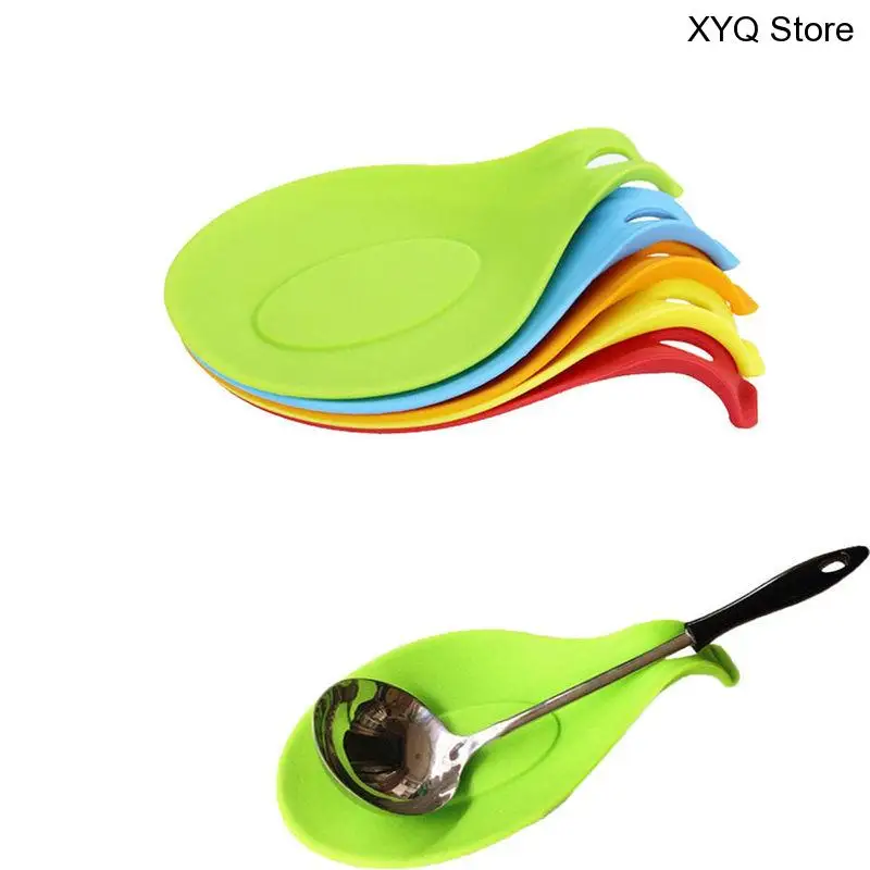 

1pc Durable Small Silicone Spoon Rest Heat Resistant Non-stick Silicone Cooking Tools Mat Kitchen Storage Holders & Racks