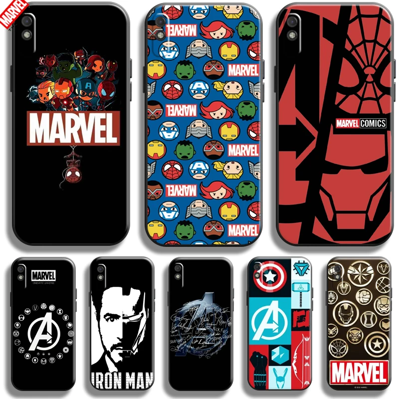

Marvel Avengers Logo Phone Case For Xiaomi Redmi 9A 9AT Silicone Cover Bumper Black Back Ultra-Thin Carcasa Soft TPU