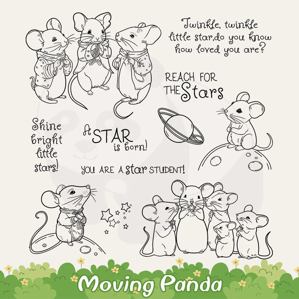 Креативная Вселенная планеты Милая мышь режущие штампы прозрачный штамп сделай