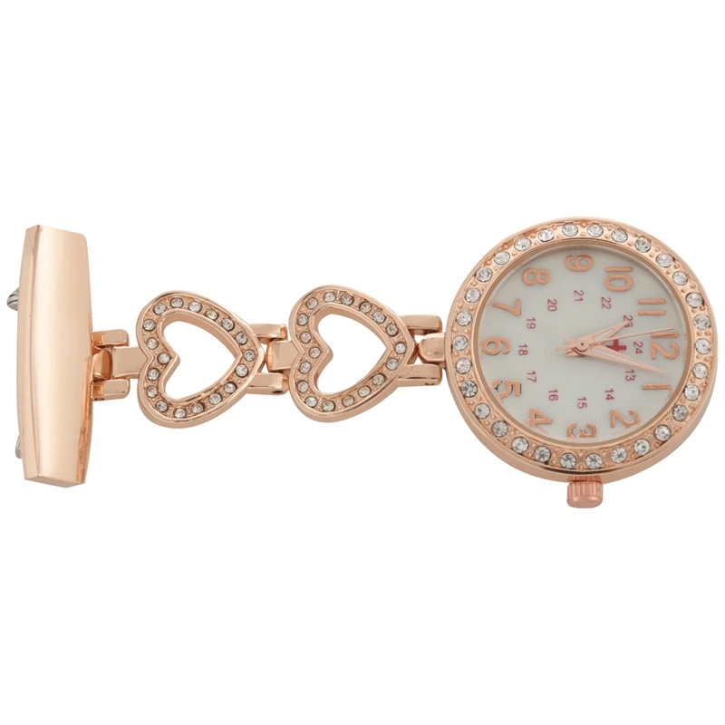 Женские кварцевые часы на цепочке с кристаллами