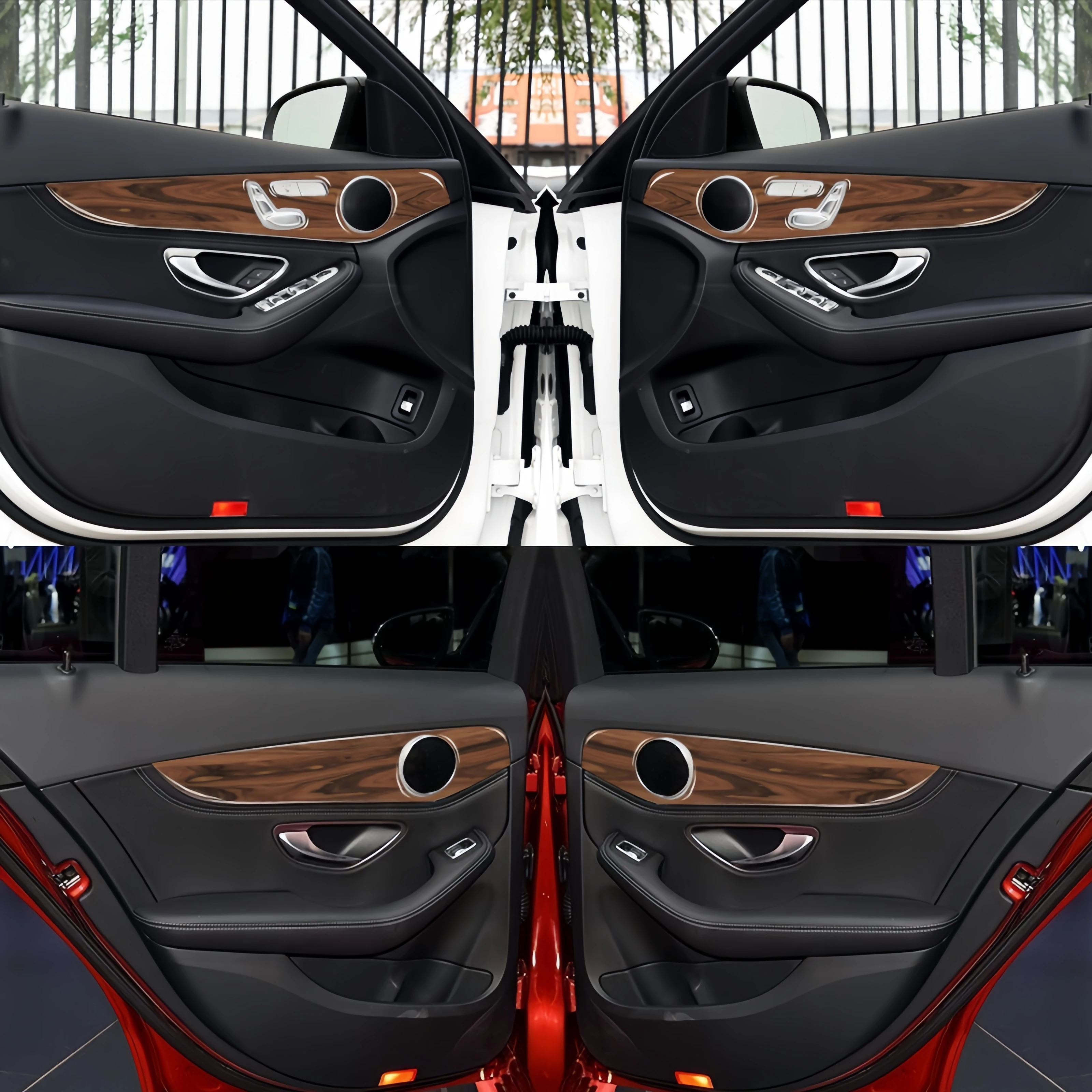 Черная полоса для отделки боковой двери Mercedes W205 Benz GLC Class 2014-2020 пианино наклейка на