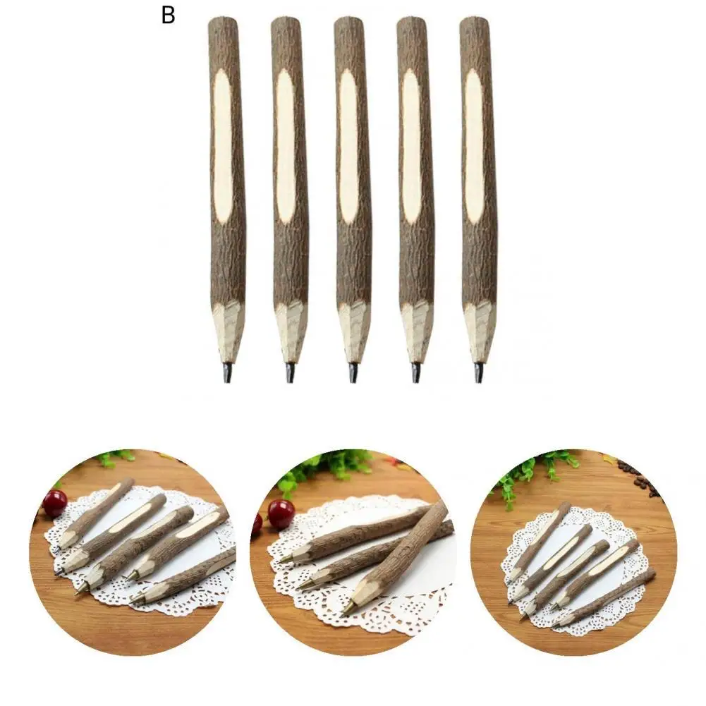 

5Pcs Stationery Pencil Great Creative Branch Shape Ballpoint Pen Realistic Comfortable Grip Writing Pen