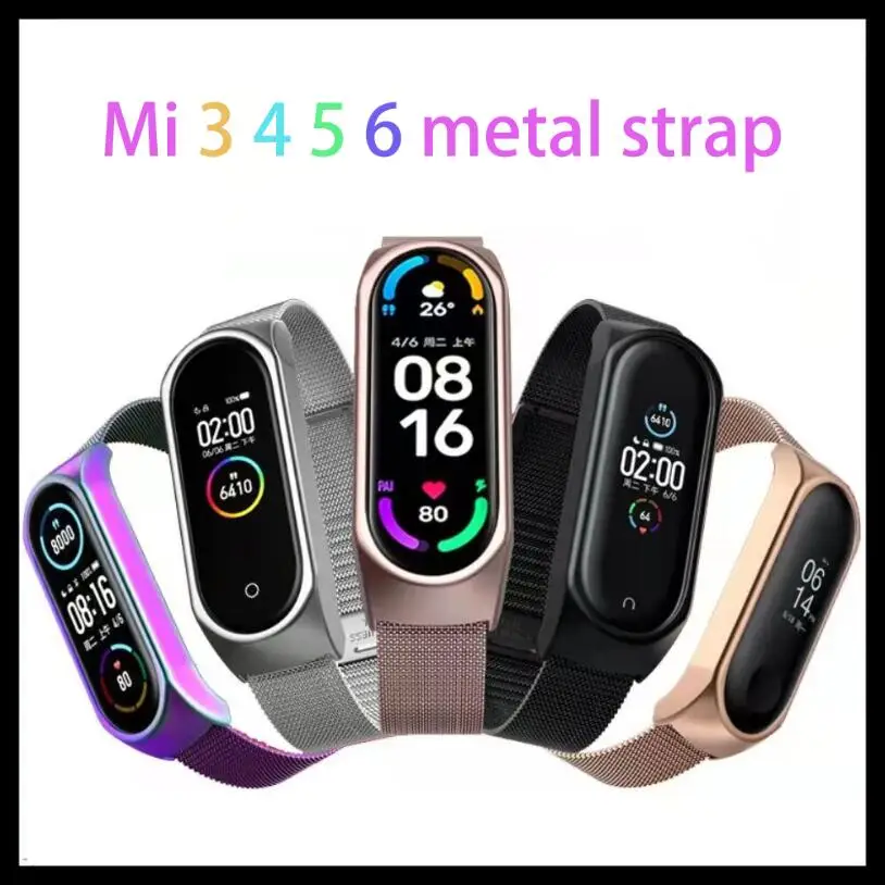 

Ремешок из нержавеющей стали для Mi band 4, металлический браслет для Mi band 3, магнитный браслет для Xiaomi Mi band 6