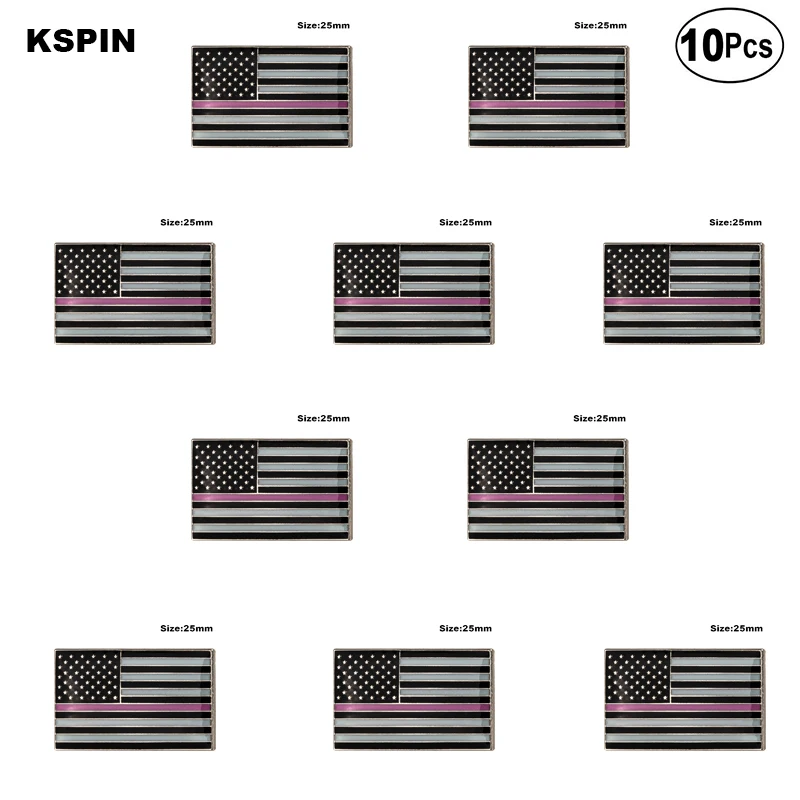 

U.S.A Police Pink Lapel Pin Flag badge Brooch Pins Badges 10Pcs a Lot