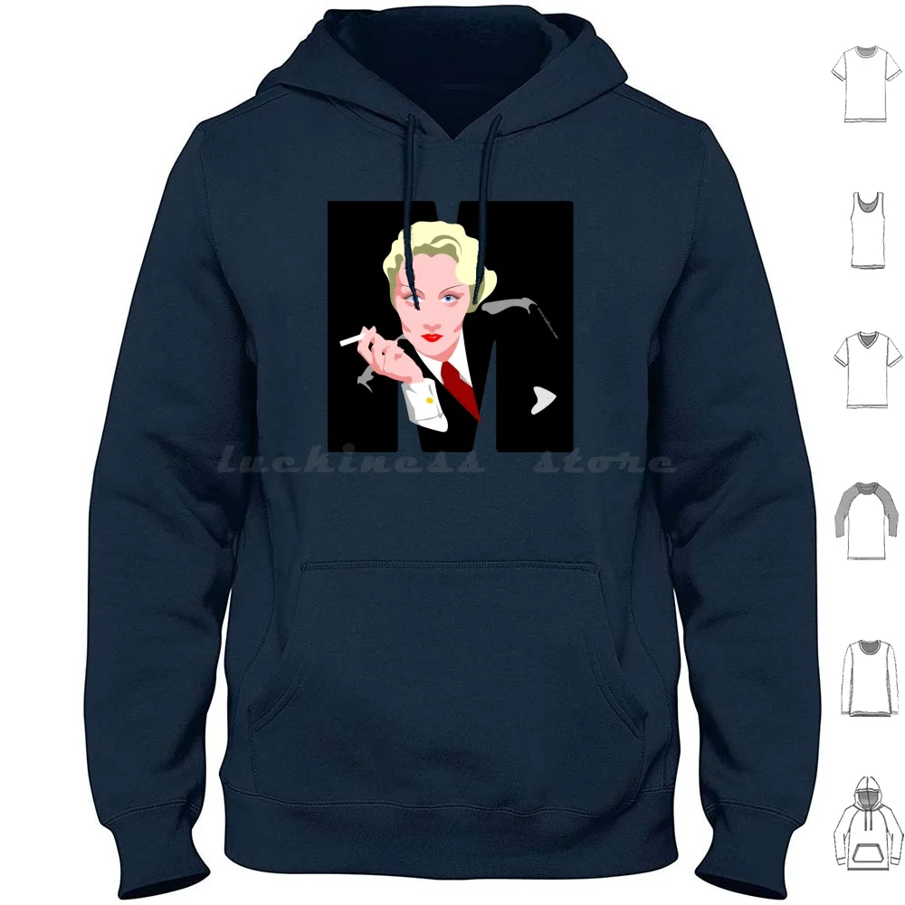 

Худи Marlene с длинным рукавом Marlene Dietrich Diva Star фильмы Классическая сценика гламур