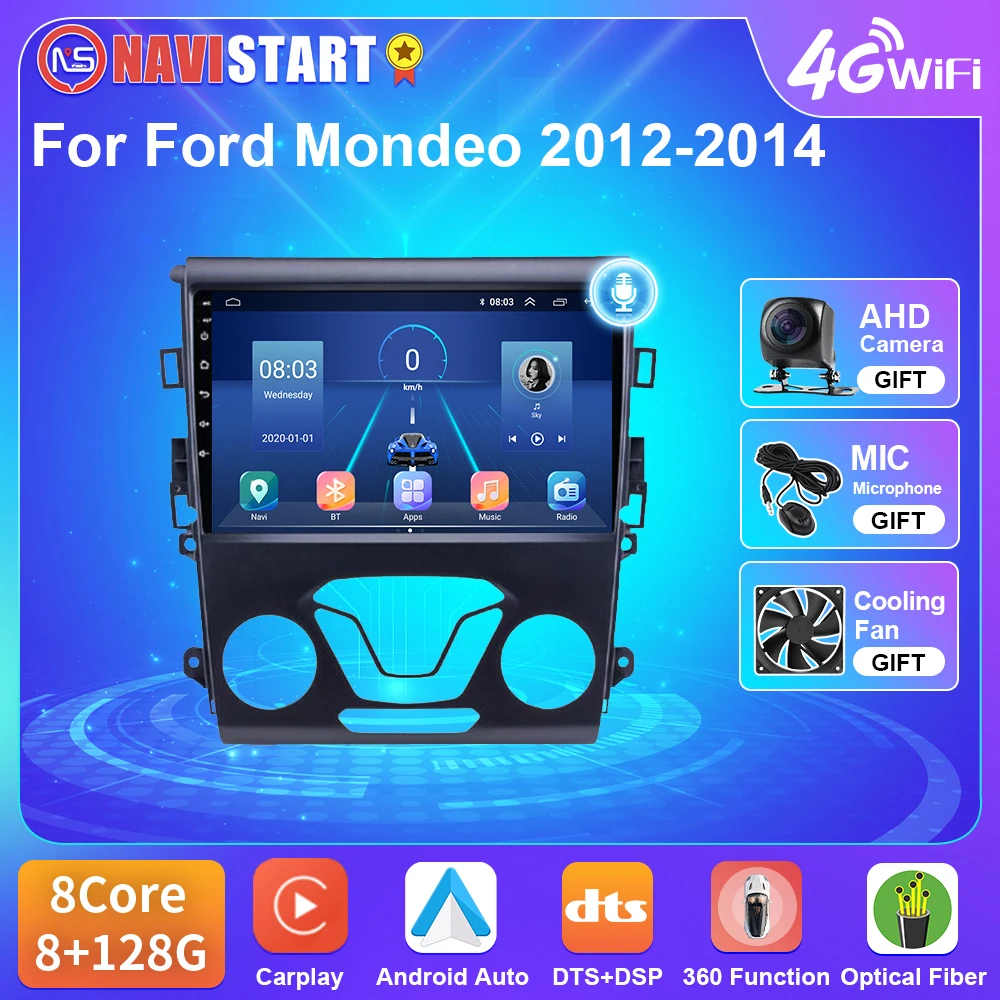 

Автомагнитола NAVISTART T5 для Ford Mondeo 5 2014-2019, Android 10, GPS-навигация, 4G, Wi-Fi, Carplay, автостерео, DSP-плеер, без DVD, 2 Din