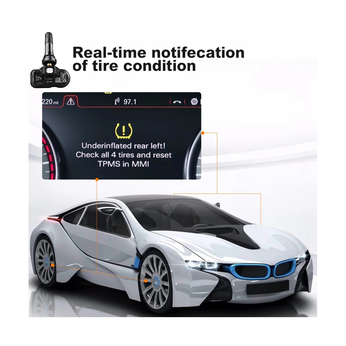 Программируемый TPMS датчик 6 шт. 433 МГц 315 давления в шинах универсальный 2-в-1 для-Autel