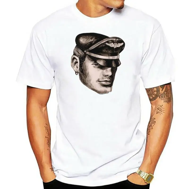 

Хлопковая мужская белая футболка Tom Finland Art под заказ