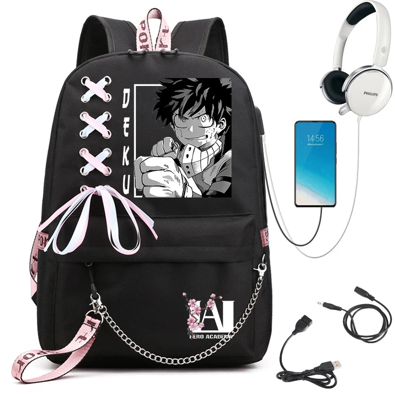 

Women's Backpack My Hero Academia Anime School Shoulder Bag Student School Bag Teen Girl School Backpack Izuku Midoriya Mochila