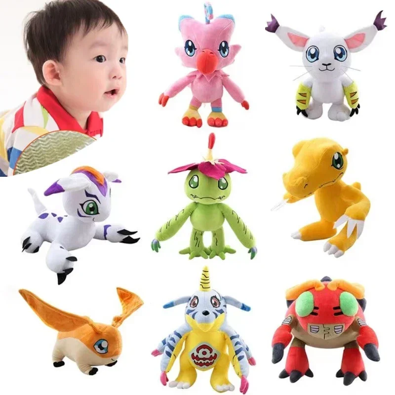 Фото Digimon Приключения плюшевая игрушка Caryoon мягкие куклы Patamon Agumon Tailmon Gomamon Piyomon Gabumon Tentomon Plushie фигурки подарки №2
