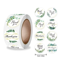 500pcsroll greenery frames thank you stickers flower gift decoration seal labels for weddingbirthday party stationery stickers