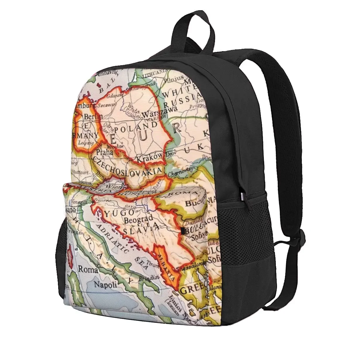 

Дорожный рюкзак с винтажным принтом и картой Европы для мужчин и женщин, дизайнерские легкие школьные ранцы, уличная одежда