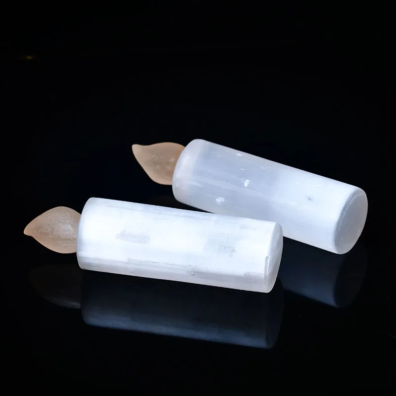 1 шт. натуральная белая свеча селенит палочка лечебный кристалл ручная резка