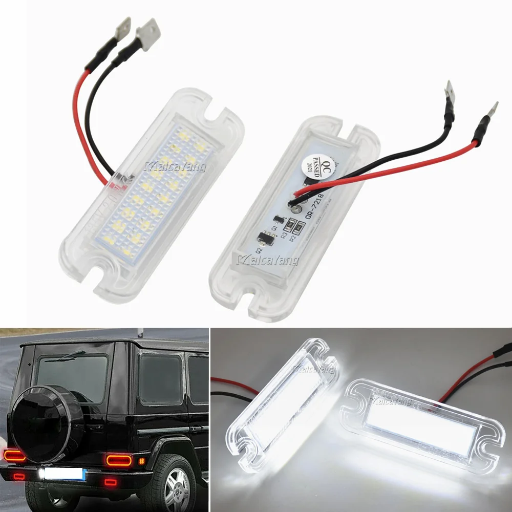 

2Pcs No Error LED License Plate Lights For Mercedes Benz G-Class W463 G500 G550 G55 G63 G65 AMG Car Number Lamps #：A4638200356