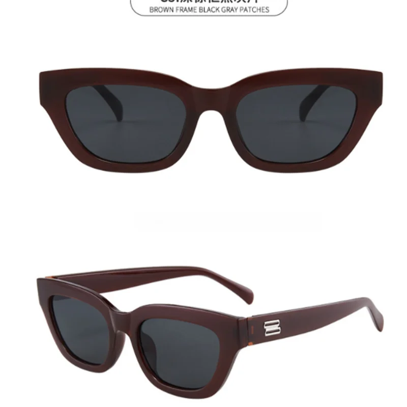 Трендовые светло-голубые женские солнцезащитные очки в большой оправе кошачий