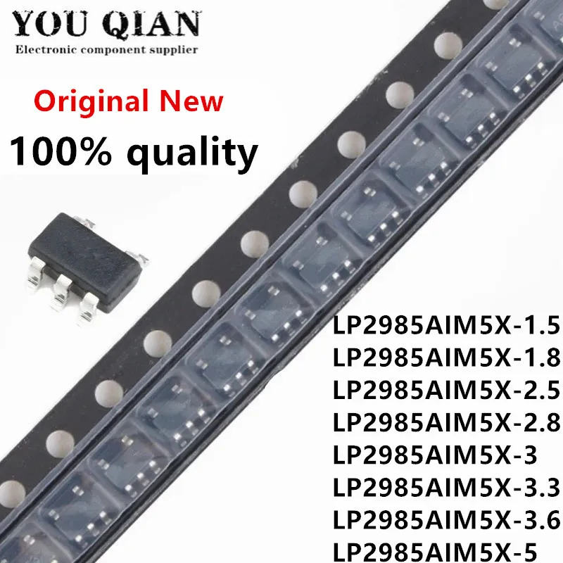 

10 шт. Φ LP2985AIM5X 1,5 1,8 2,5 2,8 3,3 3,0 3,6 3V 5V SOT LP2985 SMD