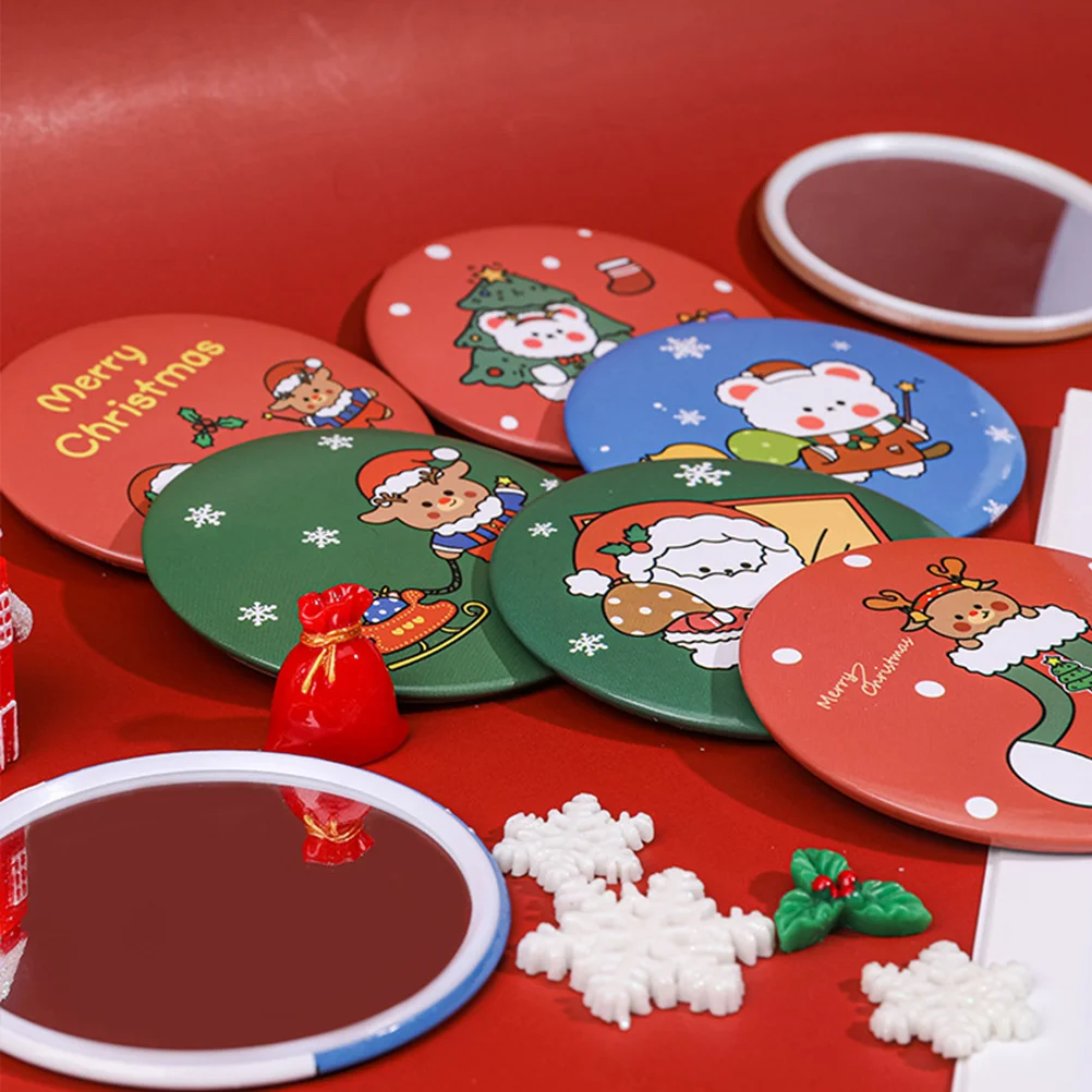 

10pc/8pc24Pcs Lovely Compact Pocket Mirror Round Shape Glass Mini Mirror Lightweight Makeup Tools For Girls Women Random Pattern