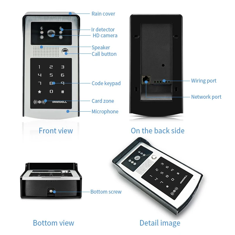 Дешево Беспроводной видеодомофон с Wi-Fi и управлением через приложение Tuya, 1080P