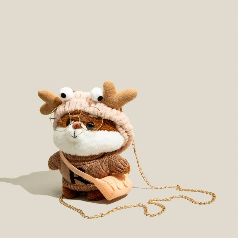 

Jenny&Dave 2022 new fashion High Street Retro messenger bag texture minority Doll Cute Plush bag Women New Year gift bag female