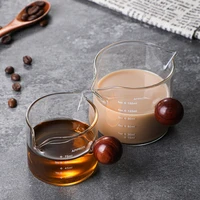75150ml ball wood handle glass coffee cup espresso milk frothing jugs kitchen vinegar sugar sauce cup coffee supplies coffeware