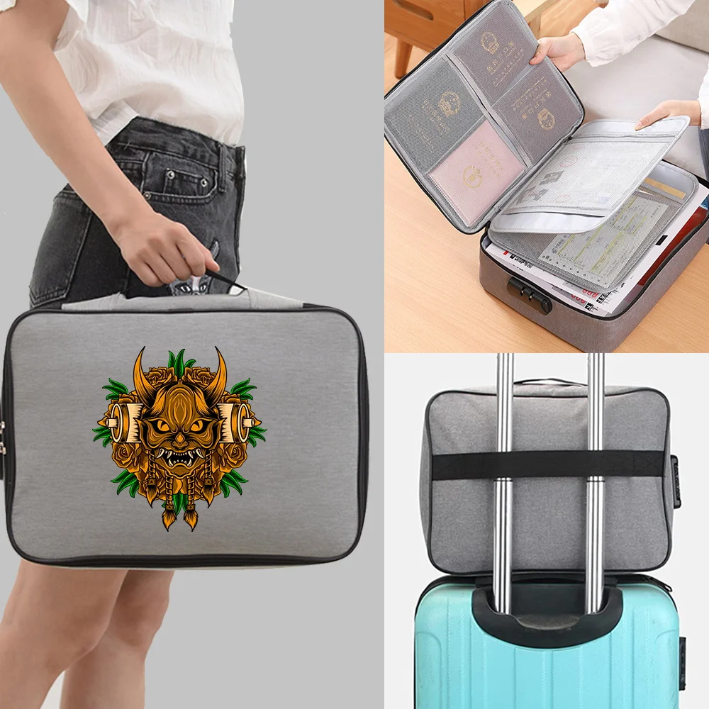 

Document Storage Bag Organizer Files Folder Ticket Credit Card Monster Print Handbag Home Office Organizer Accessories Supplies