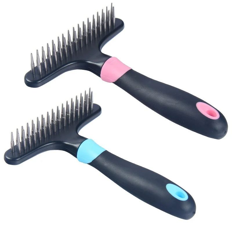 

Pet Slicker Brush Cat Dog Grooming Undercoat Comb Grooming Raker for Short or Long Hair with Double Row of Stainless Steel Pins