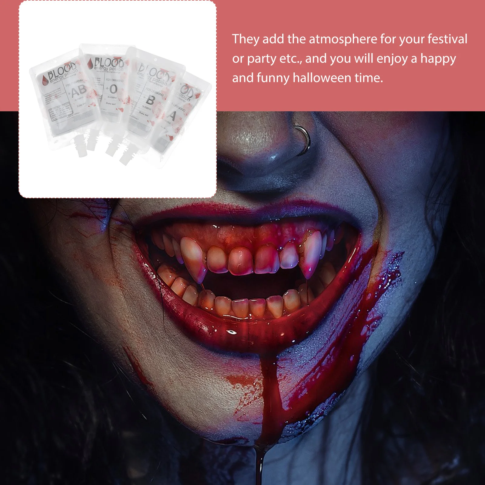 

Bloodbag Drink Pouches Bags Drinks Empty Props Decoration Costume Mug Vampirediary Containeroz Iv Adults Party Beverage Edible