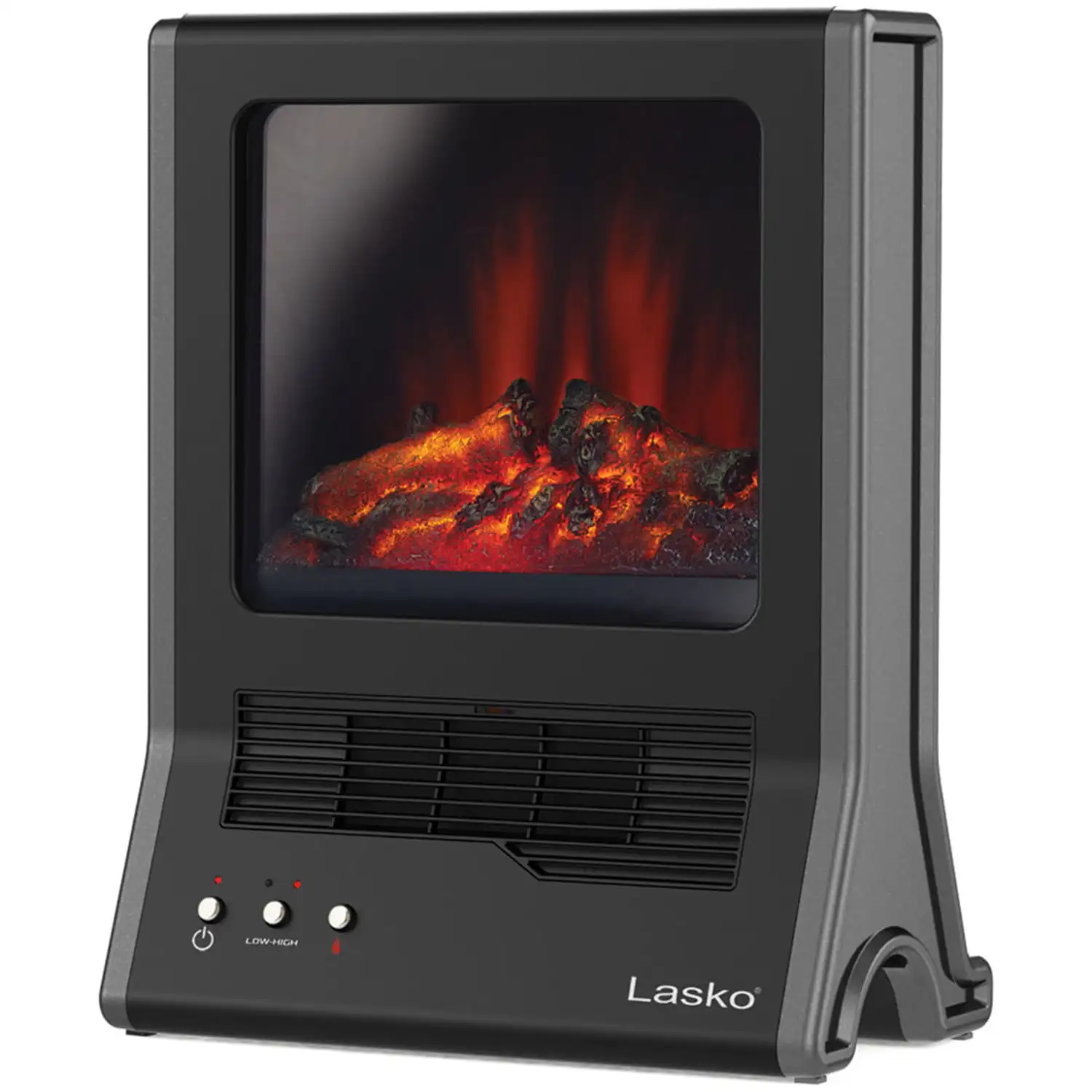 electric fireplace Ultra Ceramic Fireplace Heater - Black with fire flame
