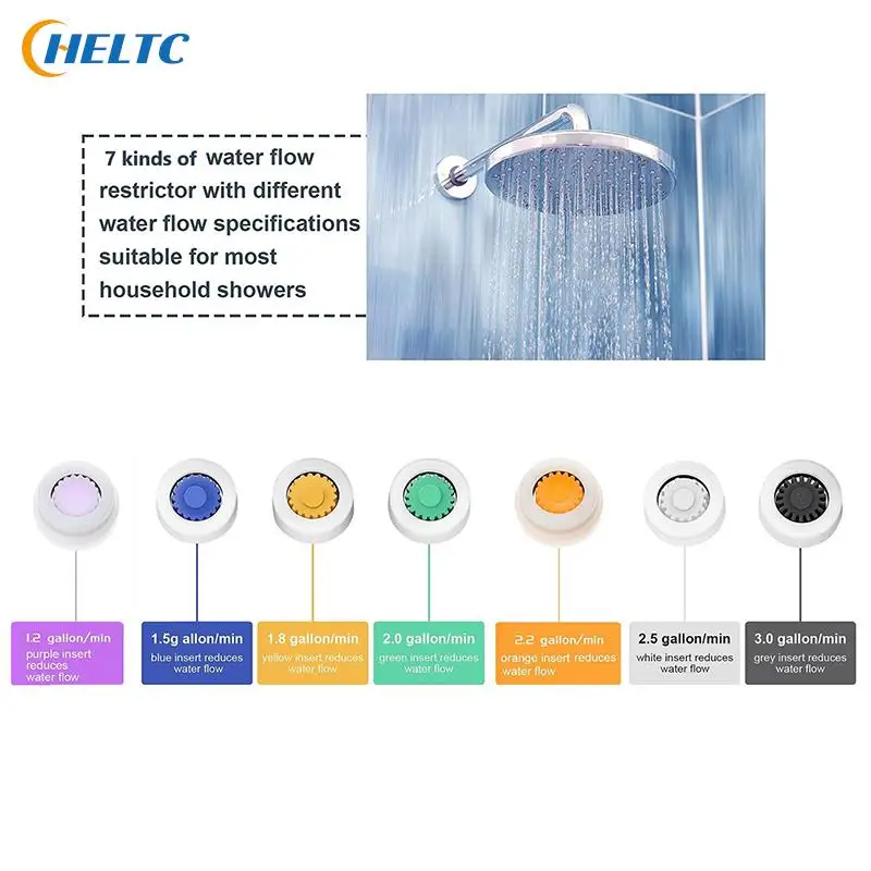 

1/7pcs Flow Reducer Overhead Shower Limiter Set Up To 70% Water Saving 4L/min Flow Limiter For Adapter Bathroom Accessories Sets