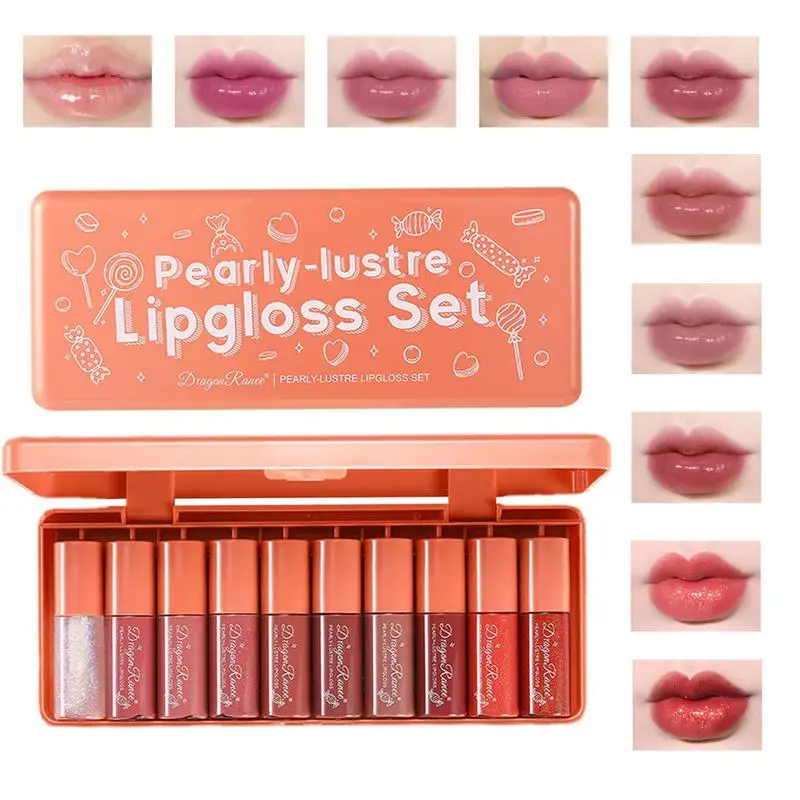 For Women | Cute 3.5g Orange Lip Glaze Samples | 10 Pieces Small Lip Gloss