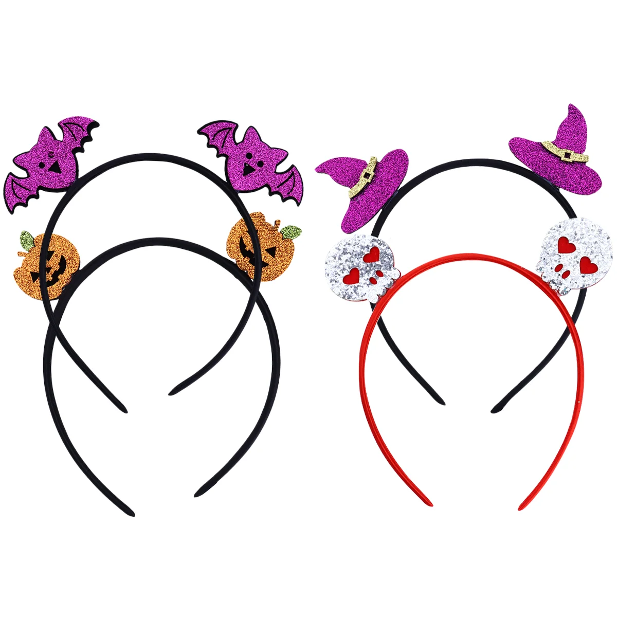 

4pcs Hair Hoops Hat Cartoon Glitter Durable Hair Accessories Party Indoor Kids Adults Costume