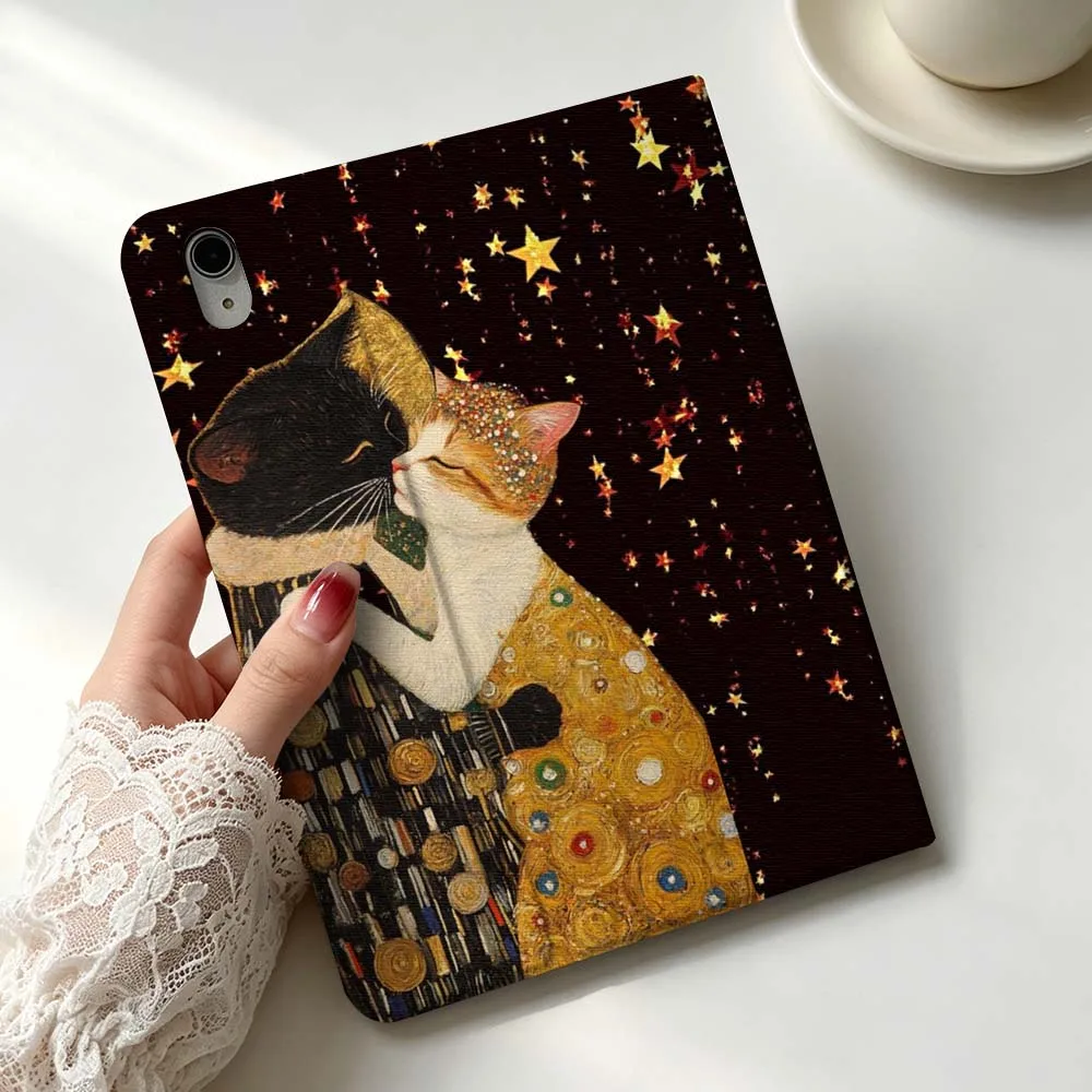 Фото Чехол Golden Art Cat Cute Soft для планшетов Apple iPad Pro Mini A16 A17 A14 4 5 6 7 6-го 7-го поколения 9.7 12.9 11 13 M4 дюймов №2