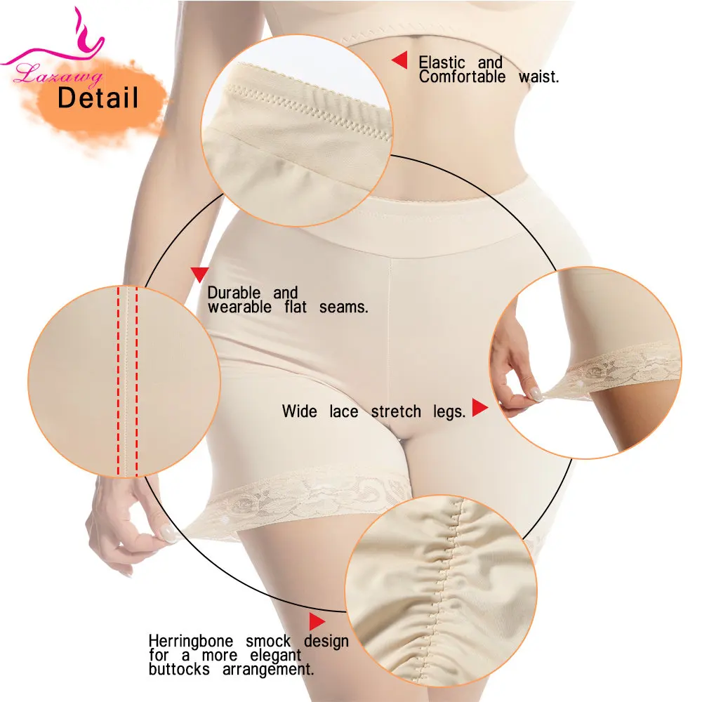 LAZAWG Butt Lifter Shapewear for Women Mid Waist Tummy Control Panties Booty Lift Shorts Butt Enhancer Underwear Body Shaper